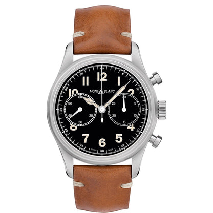 Montblanc montre 1858 Chronograph Automatique 42mm noir automatique acier 117836
