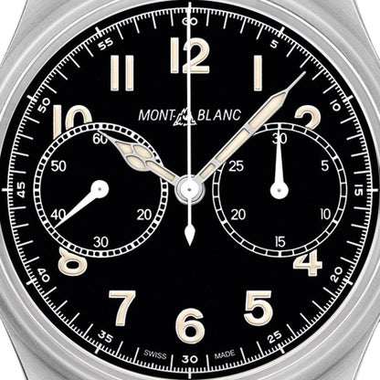 Montblanc montre 1858 Chronograph Automatique 42mm noir automatique acier 117836