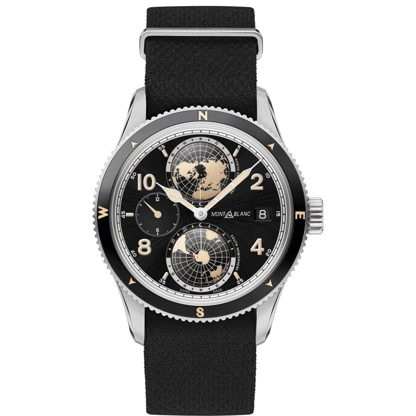 Montblanc montre 1858 Geosphere Automatic UTC 42mm noir automatique acier 117837