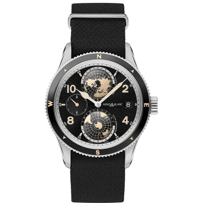 Montblanc montre 1858 Geosphere Automatic UTC 42mm noir automatique acier 117837