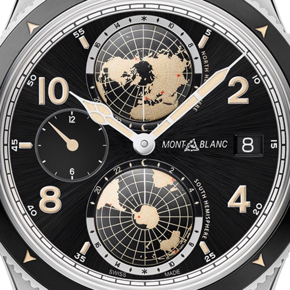 Montblanc montre 1858 Geosphere Automatic UTC 42mm noir automatique acier 117837