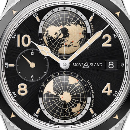 Montblanc montre 1858 Geosphere Automatic UTC 42mm noir automatique acier 117837