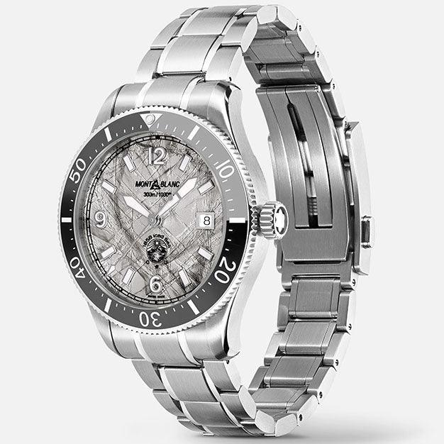 Montblanc montre 1858 Iced Sea Automatique Date 41 mm gris automatique acier 130793