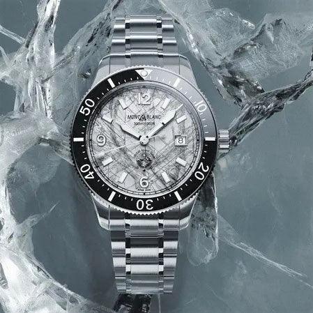 Montblanc montre 1858 Iced Sea Automatique Date 41 mm gris automatique acier 130793