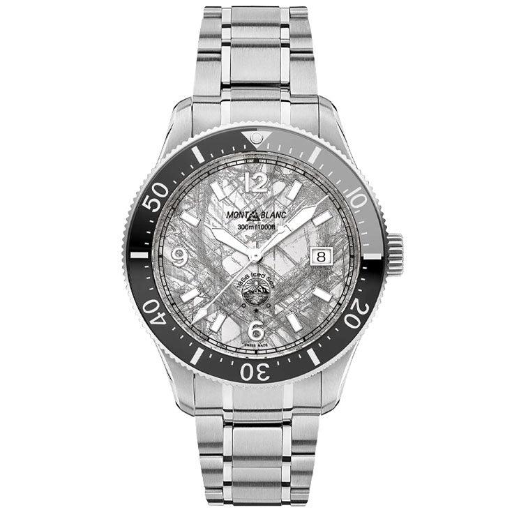 Montblanc montre 1858 Iced Sea Automatique Date 41 mm gris automatique acier 130793