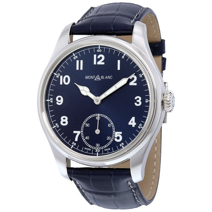 Montblanc montre 1858 Manual Small Second 44mm bleu remontage manuel acier 113702