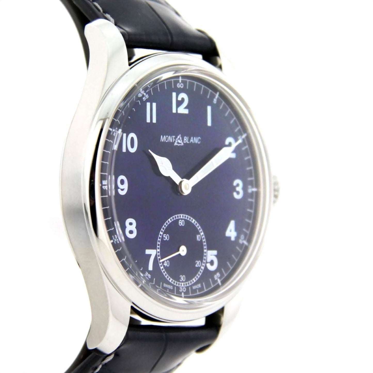 Montblanc montre 1858 Manual Small Second 44mm bleu remontage manuel acier 113702