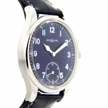 Montblanc montre 1858 Manual Small Second 44mm bleu remontage manuel acier 113702