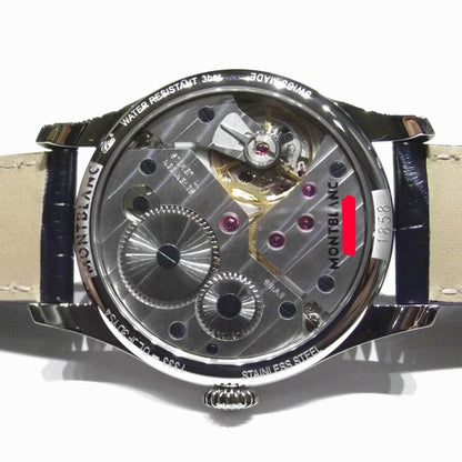 Montblanc montre 1858 Manual Small Second 44mm bleu remontage manuel acier 113702