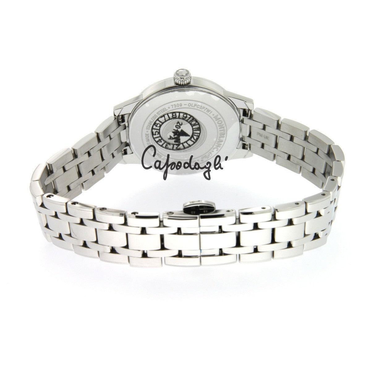 Montblanc montre Bohème Date Lady 27mm argent quartz acier 111207