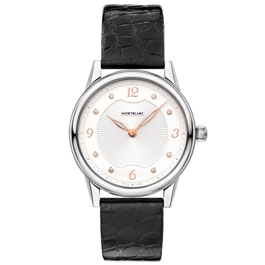 Montblanc montre femme Bohème Quartz 34mm acier crocodile noir 123868
