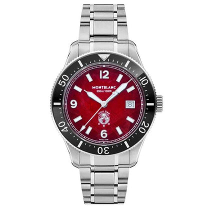 Montblanc montre Iced Sea Date 41mm bordeaux automatique acier 132291