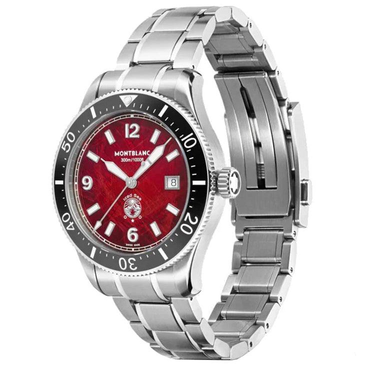 Montblanc montre Iced Sea Date 41mm bordeaux automatique acier 132291