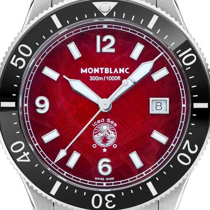 Montblanc montre Iced Sea Date 41mm bordeaux automatique acier 132291