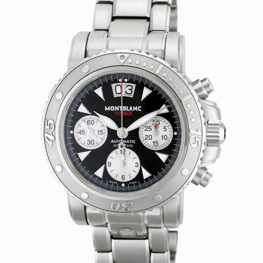 Montblanc montre Sport Flyback chronographe 41,5mm noir automatique acier 8466