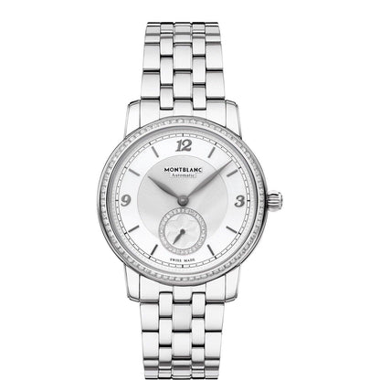 Montblanc montre Star Legacy Small Second 36mm argent diamants automatique acier 118507