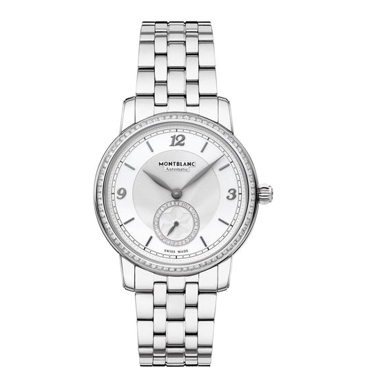 Montblanc montre Star Legacy Small Second 36mm argent diamants automatique acier 118507