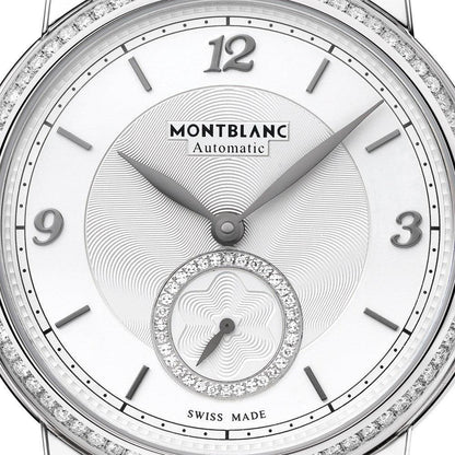 Montblanc montre Star Legacy Small Second 36mm argent diamants automatique acier 118507