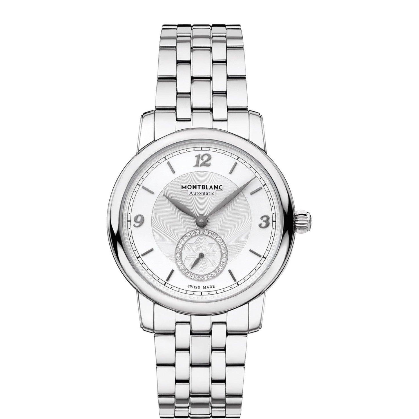 Montblanc montre Star Legacy Small Second 36mm argent diamants automatique acier 118511