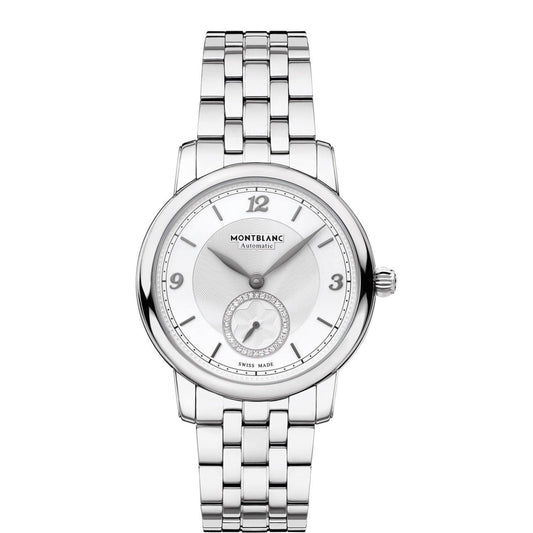 Montblanc montre Star Legacy Small Second 36mm argent diamants automatique acier 118511