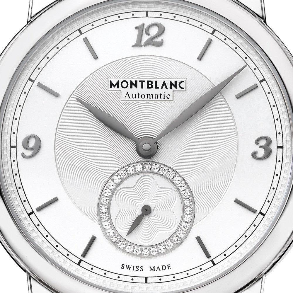 Montblanc montre Star Legacy Small Second 36mm argent diamants automatique acier 118511
