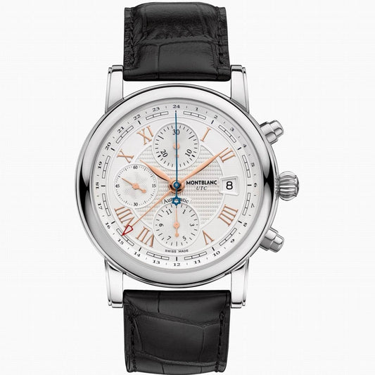 Montblanc montre Star Roman Chronograph UTC Carpe Diem édition spéciale 42mm argent automatique acier 113880
