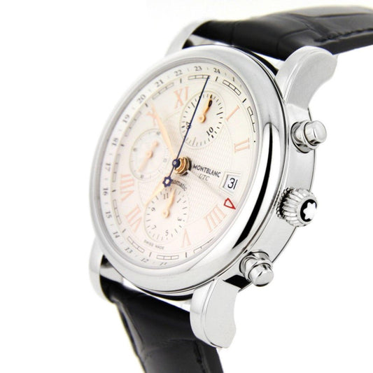 Montblanc montre Star Roman Chronograph UTC Carpe Diem édition spéciale 42mm argent automatique acier 113880