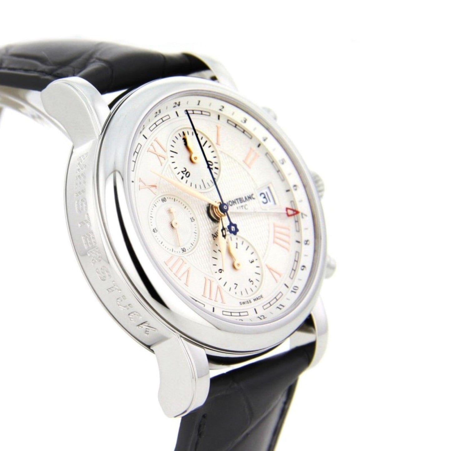 Montblanc montre Star Roman Chronograph UTC Carpe Diem édition spéciale 42mm argent automatique acier 113880