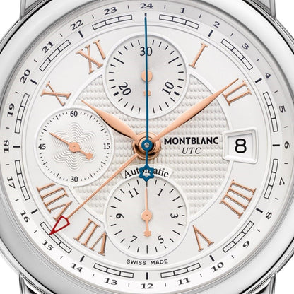 Montblanc montre Star Roman Chronograph UTC Carpe Diem édition spéciale 42mm argent automatique acier 113880