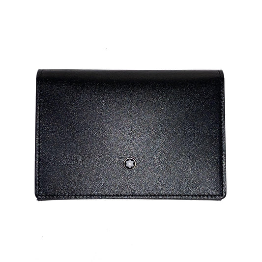 Montblanc porte-cartes de visite avec poche visible et soufflet en U Meisterstück noir 126221