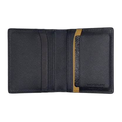 Porte-cartes de visite Montblanc Meisterstück Soft Grain avec pochette transparente Noir/Jaune 127329