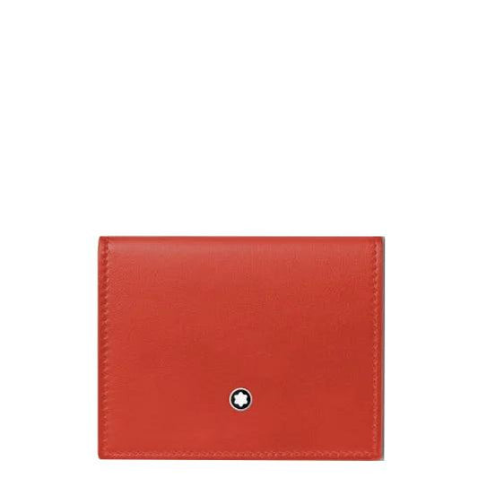Porte-cartes souple Montblanc Trio à 4 compartiments, couleur corail, référence 198123