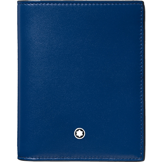 Montblanc portefeuille compact 6 compartiments Meisterstück noir/bleu 129678