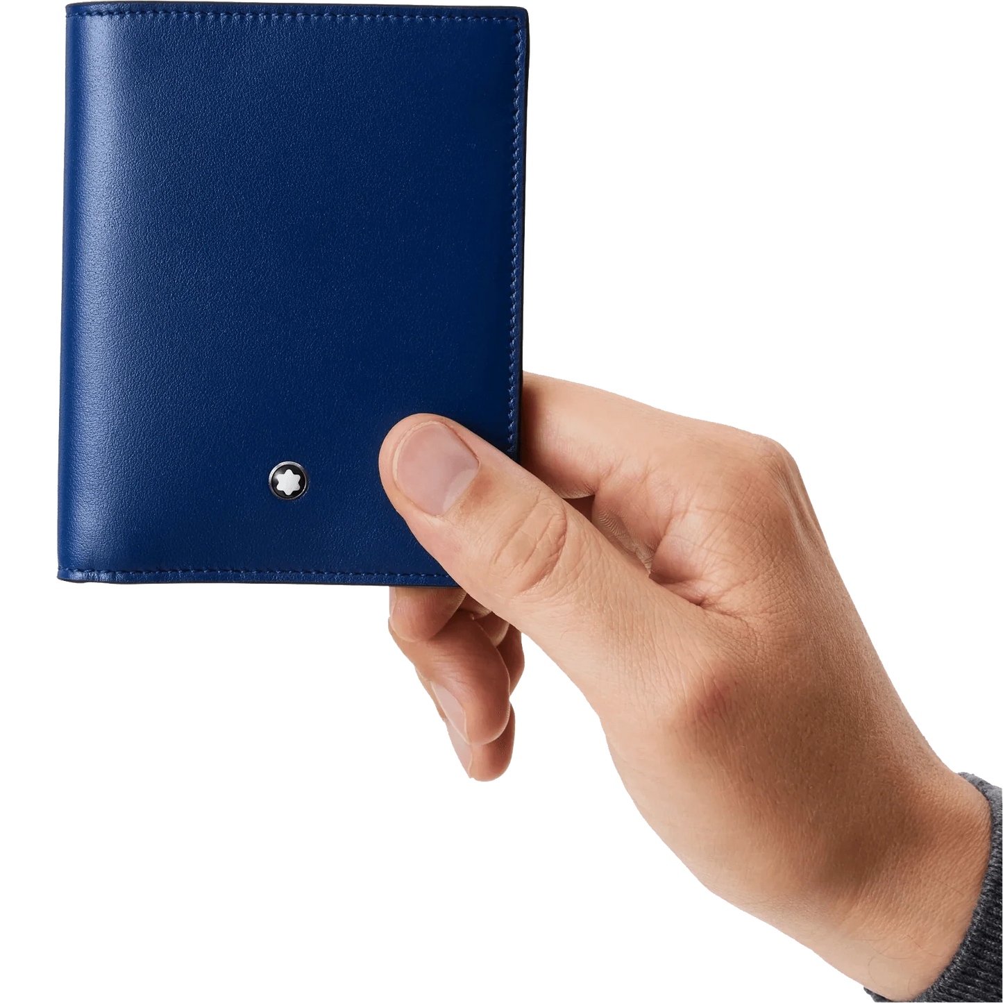 Montblanc portefeuille compact 6 compartiments Meisterstück noir/bleu 129678