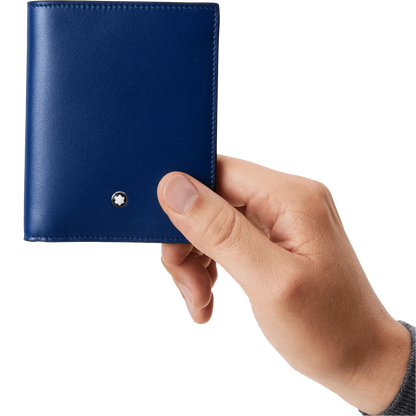 Montblanc portefeuille compact 6 compartiments Meisterstück noir/bleu 129678