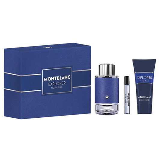 Montblanc coffret cadeau Explorer Ultra Blue EDP 100ML + 7,5ML SPRAY + 100ML SG MB020C07S1