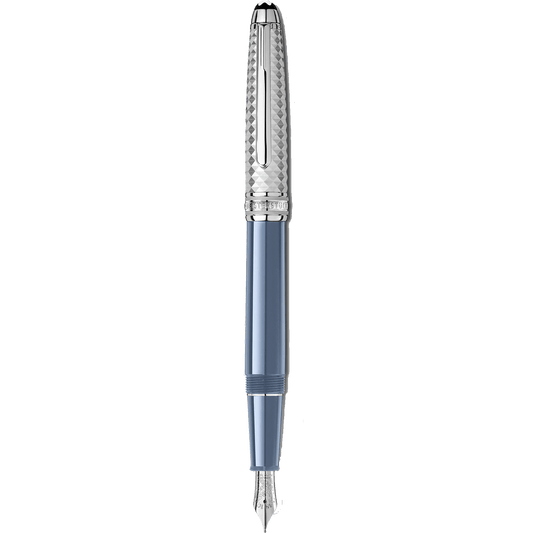 Montblanc stilografica Meisterstück Glacier Doué blu punta M 129403