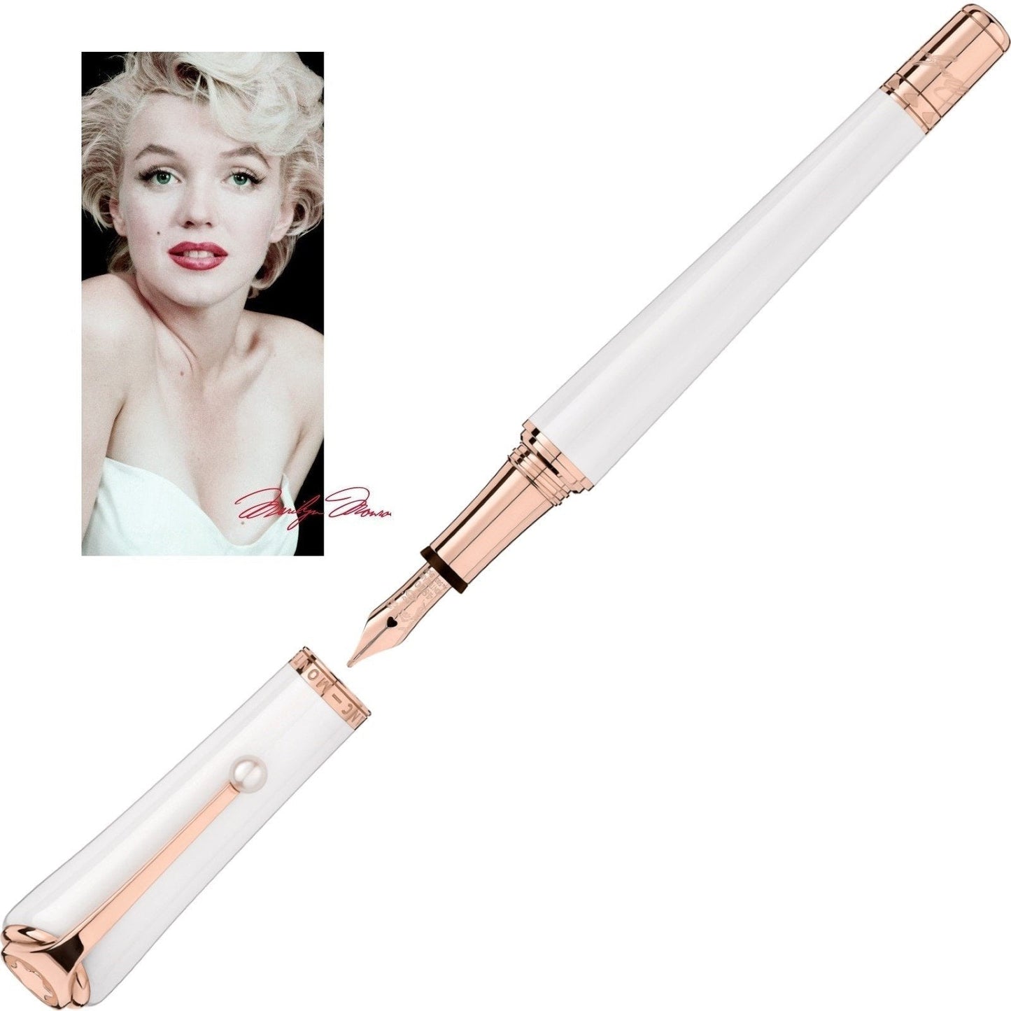 Montblanc stylo-plume Muses Marilyn Monroe Édition Spéciale Pearl pointe M 117884