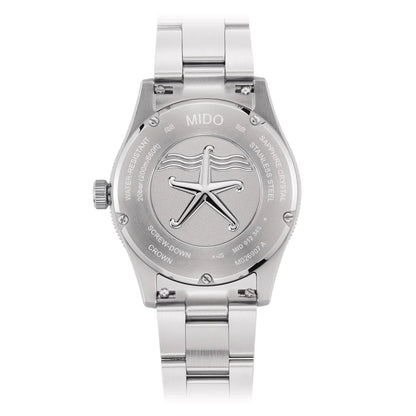 Orologio mido orologio ocean star 39mm blu in acciaio con corona a vite e vetro zaffiro