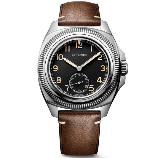 Longines montre Pilot Majetek Box Edition 43mm noir automatique acier L2.838.4.53.9
