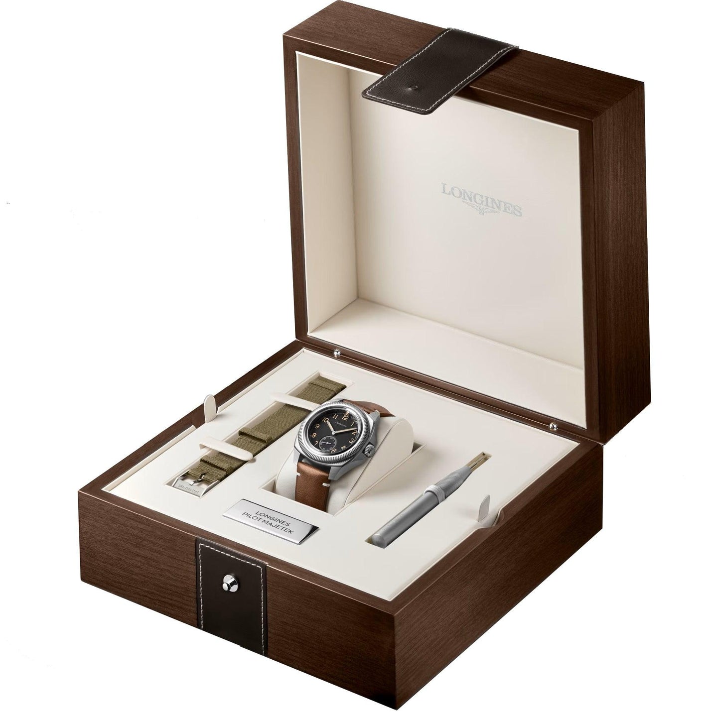 Longines montre Pilot Majetek Box Edition 43mm noir automatique acier L2.838.4.53.9