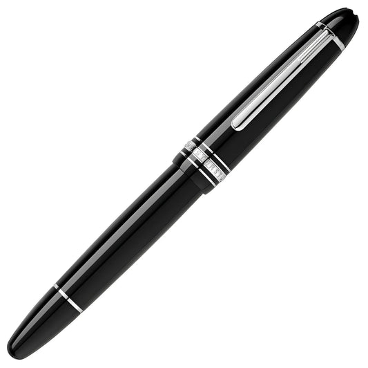 Montblanc roller meisterstück platinum-coated legrand 132451 in pregiata resina nera con dettagli incisi e finiture cromate lucidate