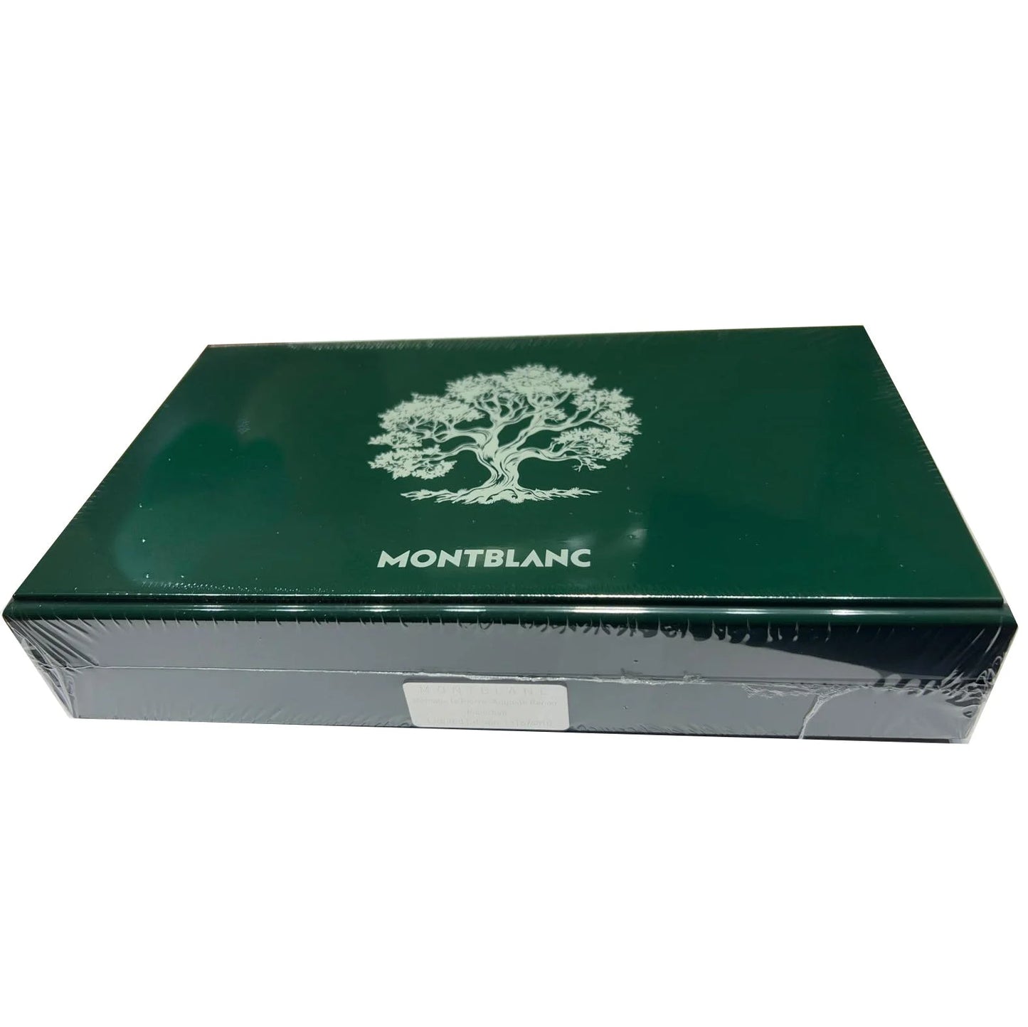 Scatola verde montblanc con emblema dargento a forma di albero per penna roller masters homage a renoir