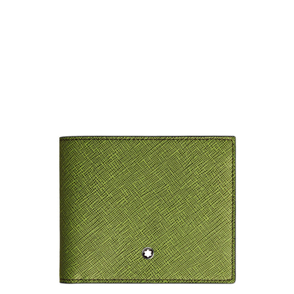 Portefeuille Montblanc 8cc en cuir Saffiano à motif lézard vert olive