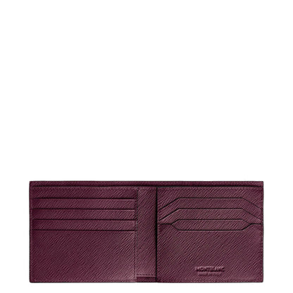 Portefeuille Montblanc bordeaux foncé en cuir Saffiano avec huit compartiments pour documents et coutures précises