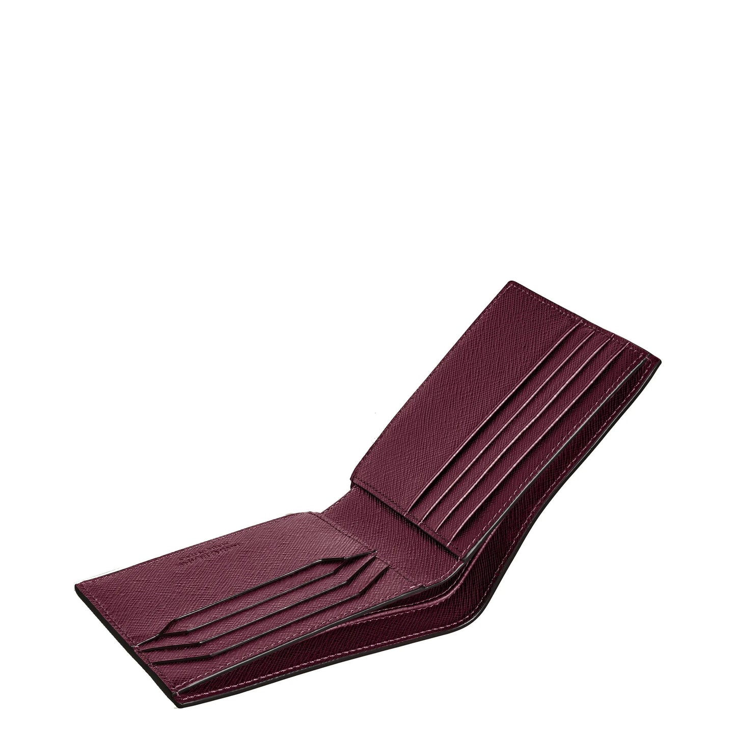 Portefeuille Montblanc en cuir saffiano bordeaux à 8 compartiments, multicolore (citron vert et cassis), élégant et fonctionnel.