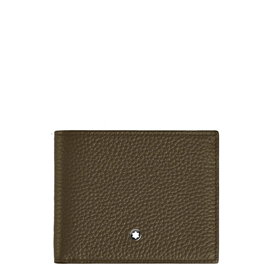 Portafoglio compatto montblanc kaki in pelle coniuga eleganza discreta con stella argento in rilievo