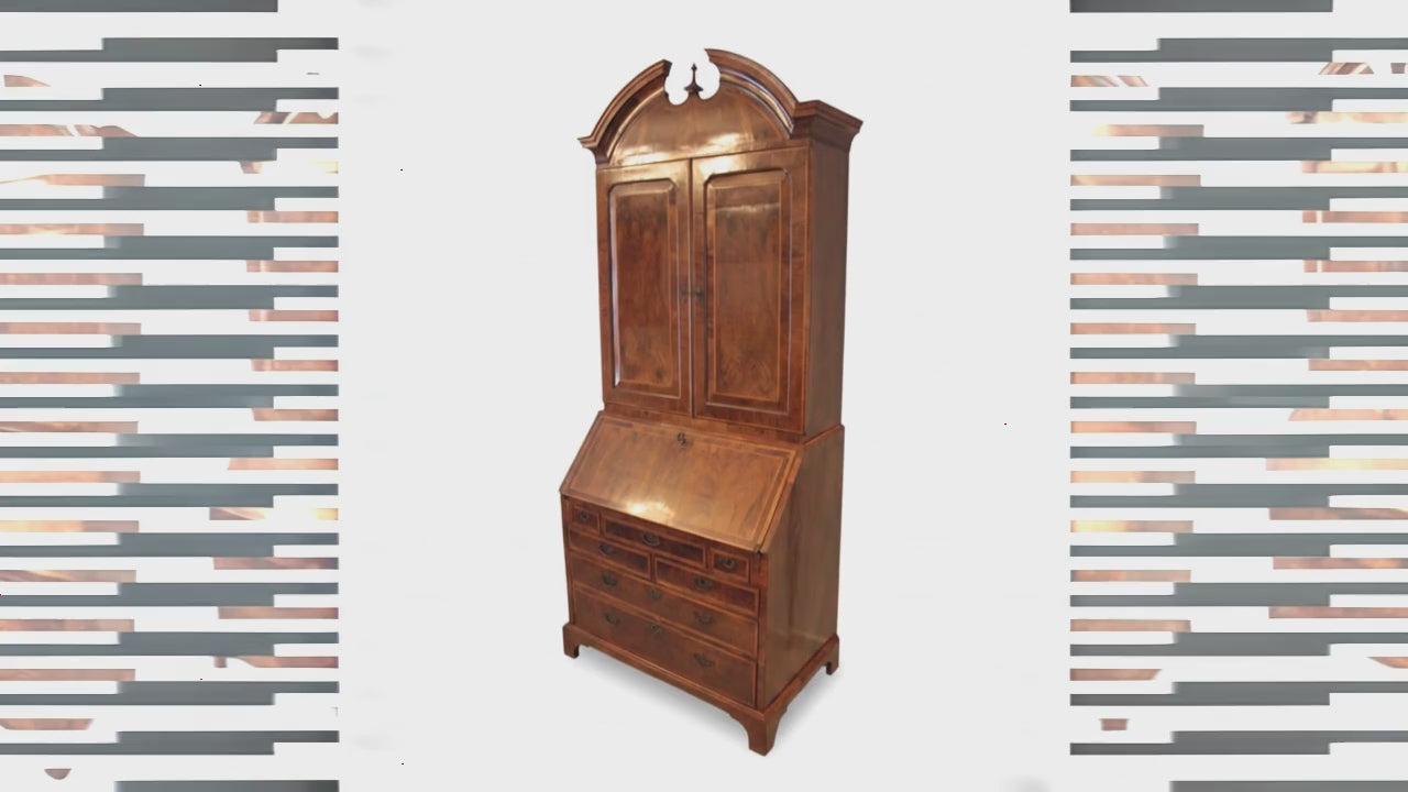 Trumeaux Secretaire scrivania cassettiera Luigi XVI Inglese vintage in noce