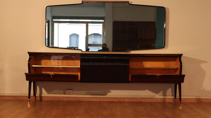 Credenza Osvaldo Borsani in mogano e palissandro con piano in onice — Mobilificio Fratelli Turri, Italia, anni '50