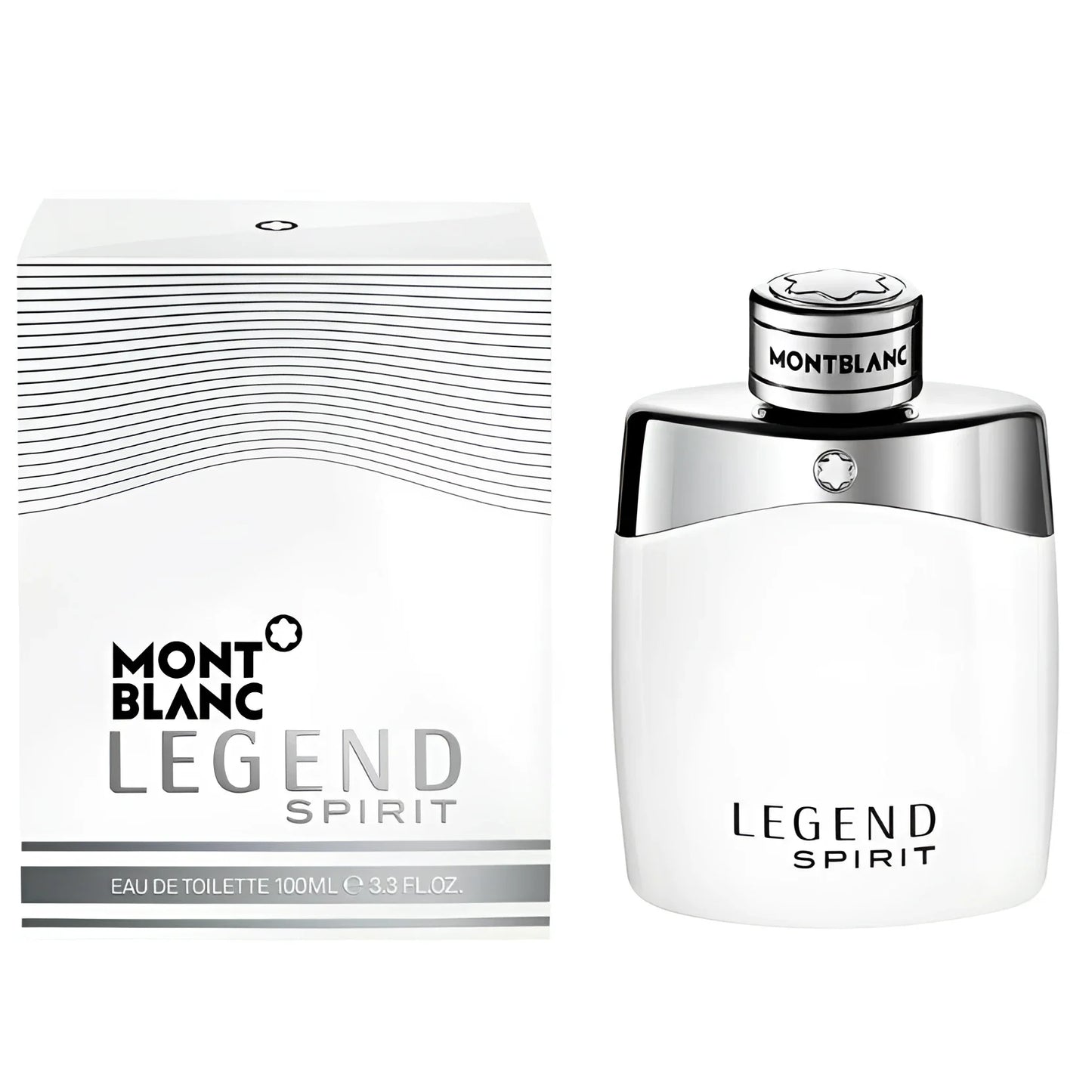 Montblanc legend spirit eau de toilette 100ml in elegante flacone bianco con dettagli argento e confezione minimalista